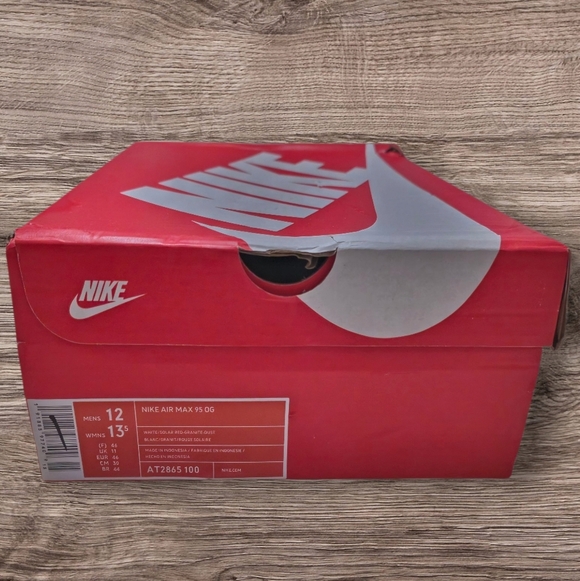 DS Nike Air Max 95 OG 'Solar Red' - Men's Size 12 - New with Box & Receipt - Picture 8 of 8